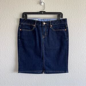 Gap Denim Knee Length Pencil Skirt Dark Rinse